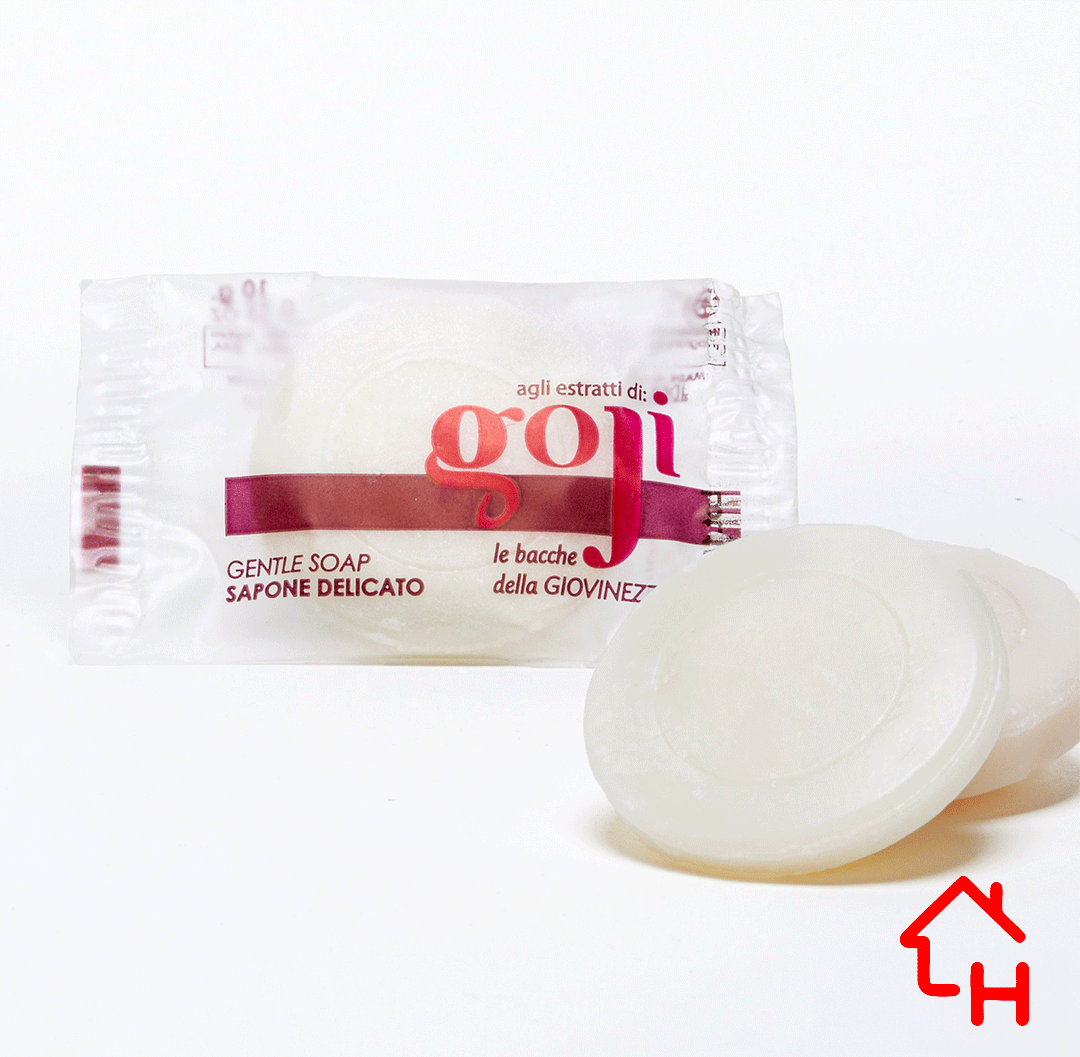 Sapone bianco quadrato in busta 10 gr. 720 pezzi - Linea Goji