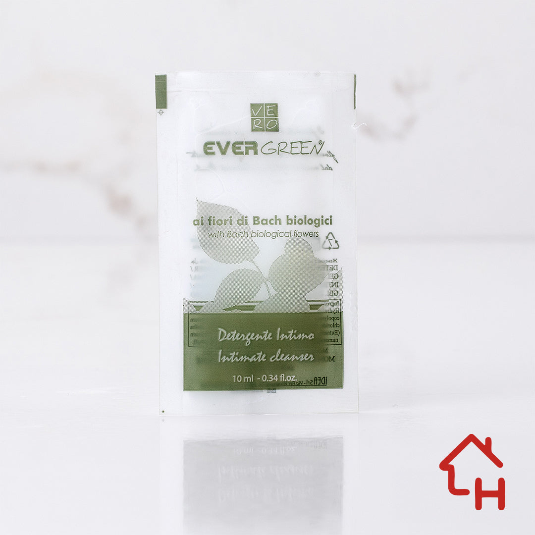 Intimate Detergent "Evergreen" – 10 ml – Sachet 6x10 cm – Pack of 500 pieces