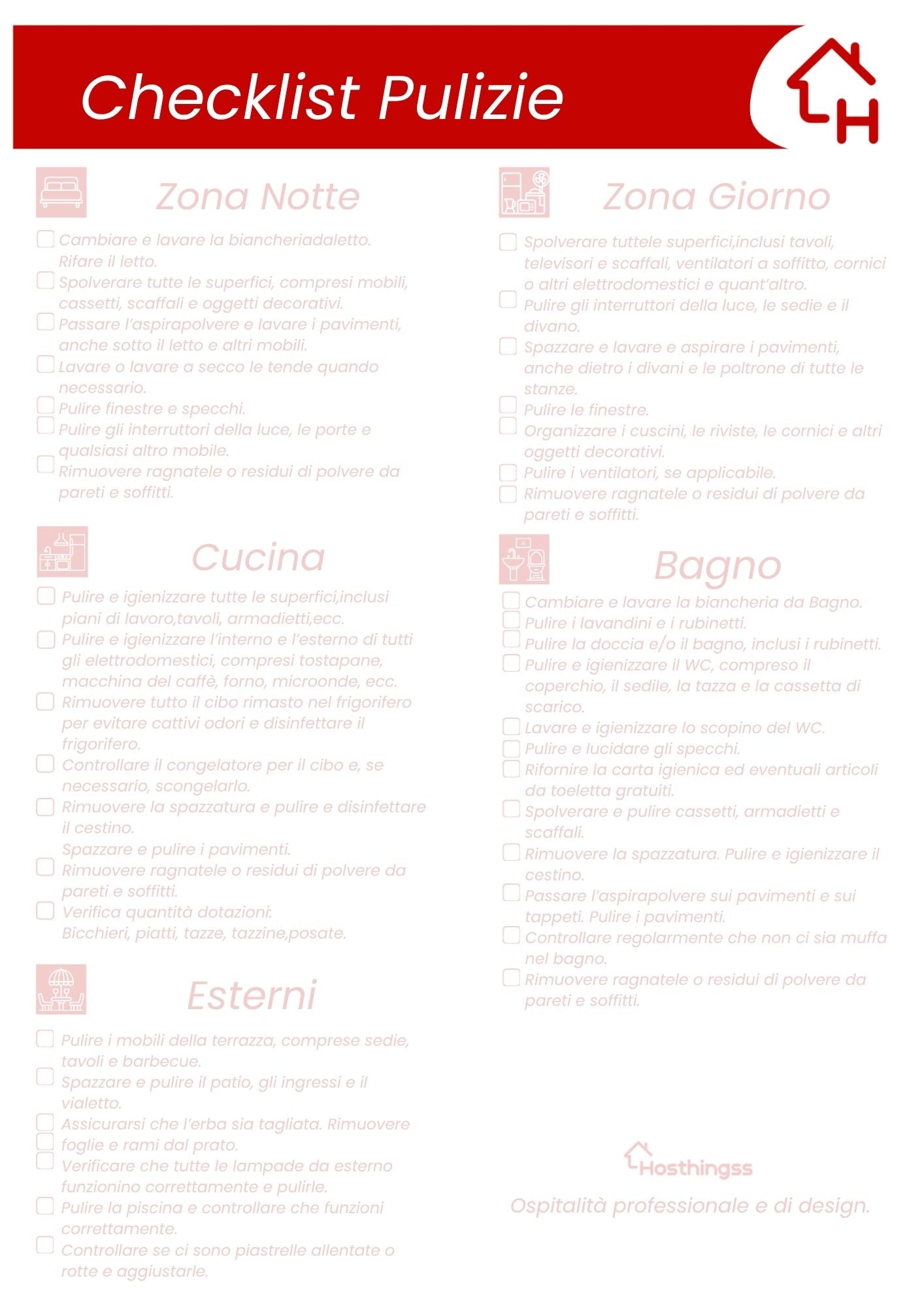 Checklist Pulizie Per appartamenti perfetti