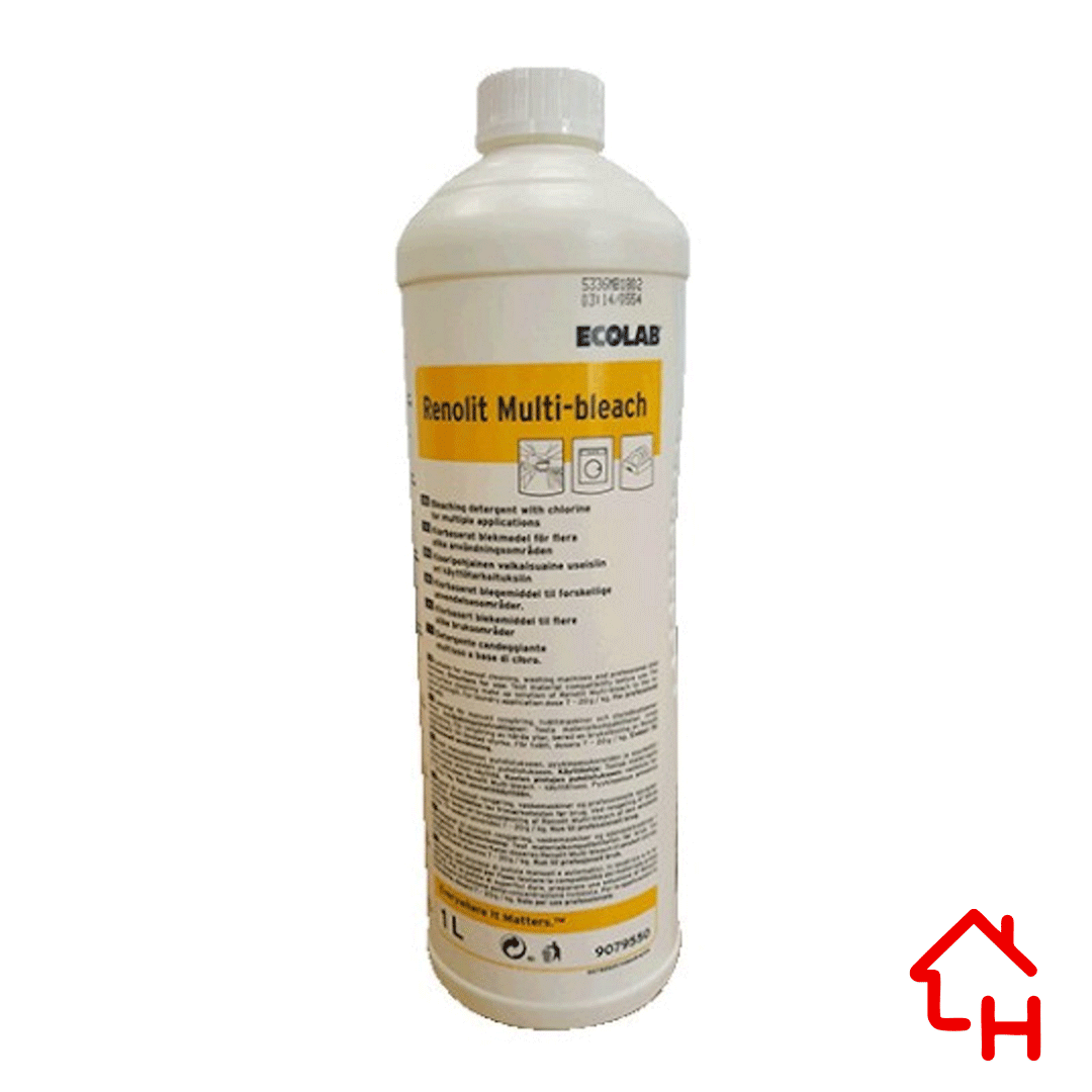 Ecolab Renolit Multi-Bleach – Detergente Candeggiante Multiuso | 12 × 1 L