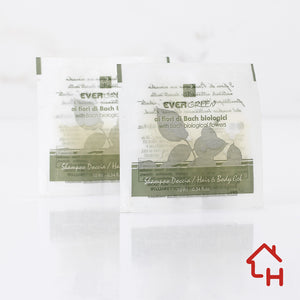 Shower Shampoo "Evergreen" – 10 ml – 8x8 cm Sachet – Pack of 500 pieces