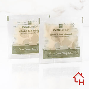 Body Cream "Evergreen" – 10 ml – Sachet 8x8 cm – Pack of 500 pieces