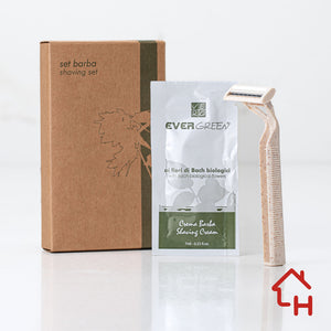 Set shaving "Evergreen" – Razor and Cream – Cardboard Case – Pack of 500 pieces