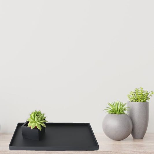 Wooden Simple Tray Black - Hosthingss