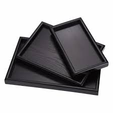 Wooden Simple Tray Black - Hosthingss